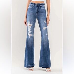 Flying Monkey Blue Flare Distressed Jeans